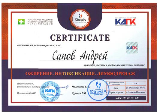 Сапов Андрей Владимирович Юмейхо-терапия